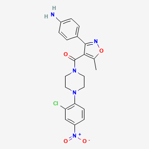 molecular formula C21H20ClN5O4 B567326 (3-(4-Aminophenyl)-5-methylisoxazol-4-yl)(4-(2-chloro-4-nitrophenyl)piperazin-1-yl)methanone CAS No. 1264870-22-5