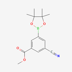 molecular formula C15H18BNO4 B567339 Methyl 3-cyano-5-(4,4,5,5-tetramethyl-1,3,2-dioxaborolan-2-yl)benzoate CAS No. 1352413-06-9