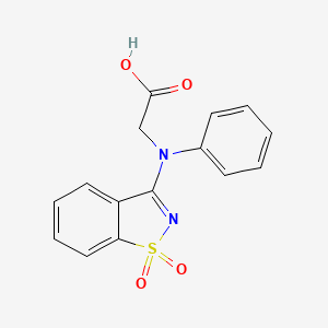 molecular formula C15H12N2O4S B5673431 N-(1,1-dioxido-1,2-benzothiazol-3-yl)-N-phenylglycine 
