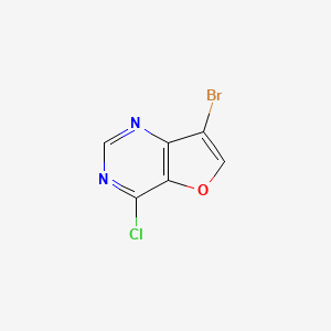 molecular formula C6H2BrClN2O B567346 7-Bromo-4-chlorofuro[3,2-d]pyrimidine CAS No. 1211595-48-0