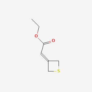 molecular formula C7H10O2S B567349 Ethyl 2-(thietan-3-ylidene)acetate CAS No. 1223573-30-5