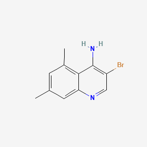 molecular formula C11H11BrN2 B567351 3-Bromo-5,7-dimethylquinolin-4-amine CAS No. 1209170-28-4