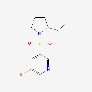 molecular formula C11H15BrN2O2S B567352 3-Bromo-5-(2-ethylpyrrolidin-1-ylsulfonyl)pyridine CAS No. 1306389-40-1