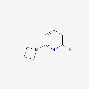molecular formula C8H9BrN2 B567353 2-(Azetidin-1-yl)-6-bromopyridine CAS No. 1288991-76-3
