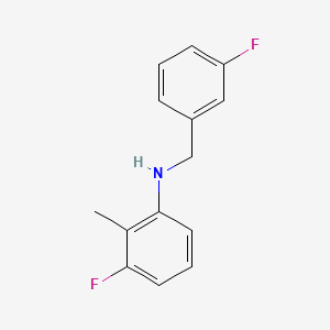 molecular formula C14H13F2N B567357 3-Fluoro-N-(3-fluorobenzyl)-2-methylaniline CAS No. 1284974-45-3