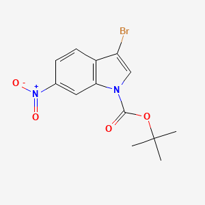 molecular formula C13H13BrN2O4 B567360 N-Boc-3-溴-6-硝基吲哚 CAS No. 1246471-29-3