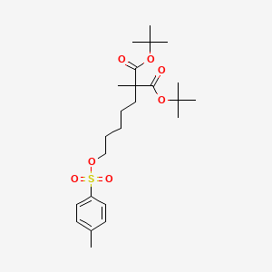 molecular formula C24H38O7S B567361 Di-tert-butyl 2-methyl-2-(5-(tosyloxy)pentyl)malonate CAS No. 1236354-13-4