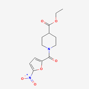 molecular formula C13H16N2O6 B5673614 Ethyl 1-(5-nitrofuran-2-carbonyl)piperidine-4-carboxylate 