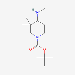 molecular formula C13H26N2O2 B567362 Tert-butyl 3,3-dimethyl-4-(methylamino)piperidine-1-carboxylate CAS No. 1242240-00-1