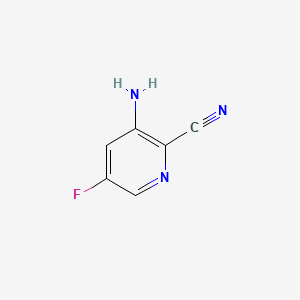 molecular formula C6H4FN3 B567365 3-Amino-5-fluoropyridine-2-carbonitrile CAS No. 1374115-60-2
