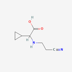 molecular formula C8H12N2O2 B567368 2-((2-Cyanoethyl)amino)-2-cyclopropylacetic acid CAS No. 1314388-26-5