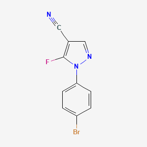 molecular formula C10H5BrFN3 B567381 1-(4-bromophenyl)-5-fluoro-1H-pyrazole-4-carbonitrile CAS No. 1269293-06-2