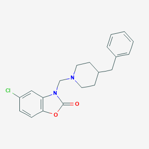 molecular formula C20H21ClN2O2 B056739 2(3H)-Benzoxazolone, 5-chloro-3-((4-(phenylmethyl)-1-piperidinyl)methyl)- CAS No. 115967-02-7