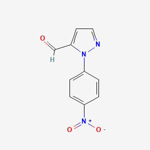 molecular formula C10H7N3O3 B567394 1-(4-nitrophenyl)-1H-pyrazole-5-carbaldehyde CAS No. 1269294-31-6
