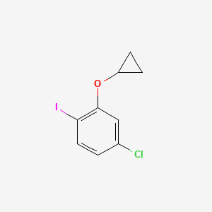 molecular formula C9H8ClIO B567395 4-Chloro-2-cyclopropoxy-1-iodobenzene CAS No. 1243387-37-2