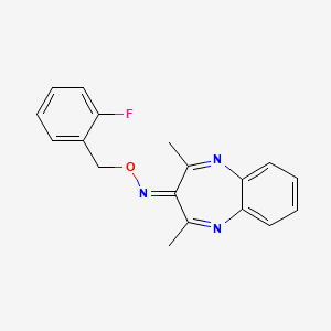 molecular formula C18H16FN3O B5674004 N-[(2-FLUOROPHENYL)METHOXY]-2,4-DIMETHYL-3H-1,5-BENZODIAZEPIN-3-IMINE 