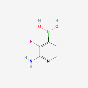 molecular formula C5H6BFN2O2 B567403 (2-Amino-3-fluoropyridin-4-YL)boronic acid CAS No. 1310384-05-4