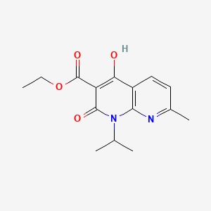 molecular formula C15H18N2O4 B567405 Ethyl 4-hydroxy-1-isopropyl-7-methyl-2-oxo-1,2-dihydro-1,8-naphthyridine-3-carboxylate CAS No. 1253791-01-3