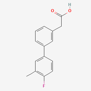 molecular formula C15H13FO2 B567406 3-(4-Fluoro-3-methylphenyl)phenylacetic acid CAS No. 1352318-21-8