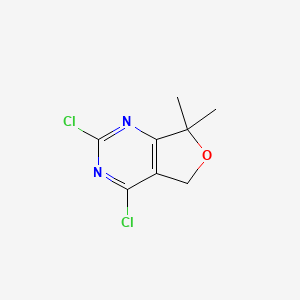 molecular formula C8H8Cl2N2O B567419 2,4-Dichloro-7,7-dimethyl-5,7-dihydrofuro[3,4-d]pyrimidine CAS No. 1260088-72-9