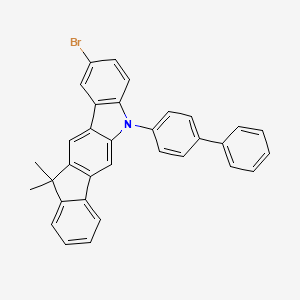 molecular formula C33H24BrN B567421 2-Bromo-11,11-dimethyl-5-(4-phenylphenyl)indeno[1,2-b]carbazole CAS No. 1343492-86-3