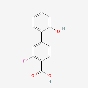 molecular formula C13H9FO3 B567425 3-Fluoro-2'-hydroxy-[1,1'-biphenyl]-4-carboxylic acid CAS No. 1261975-31-8
