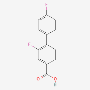 molecular formula C13H8F2O2 B567428 4-(4-Fluorophenyl)-3-fluorobenzoic acid CAS No. 1214332-34-9