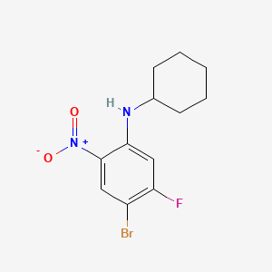 molecular formula C12H14BrFN2O2 B567435 4-Bromo-N-cyclohexyl-5-fluoro-2-nitroaniline CAS No. 1365272-38-3