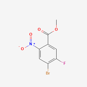 molecular formula C8H5BrFNO4 B567440 Methyl 4-bromo-5-fluoro-2-nitrobenzoate CAS No. 1220886-29-2