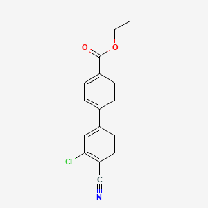 molecular formula C16H12ClNO2 B567441 Ethyl 4-(3-chloro-4-cyanophenyl)benzoate CAS No. 1355248-20-2