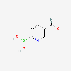 molecular formula C6H6BNO3 B567444 (5-Formylpyridin-2-yl)boronic acid CAS No. 1310404-07-9