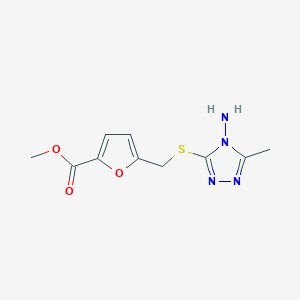 molecular formula C10H12N4O3S B5674449 methyl 5-{[(4-amino-5-methyl-4H-1,2,4-triazol-3-yl)sulfanyl]methyl}furan-2-carboxylate 