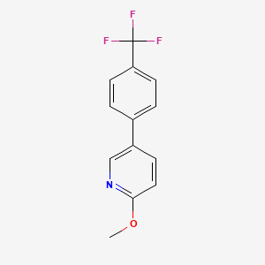 molecular formula C13H10F3NO B567448 2-Methoxy-5-[4-(trifluoromethyl)phenyl]pyridine CAS No. 1261467-29-1