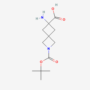 molecular formula C12H20N2O4 B567449 6-Amino-2-Boc-2-azaspiro[3.3]heptane-6-carboxylic acid CAS No. 1363380-56-6