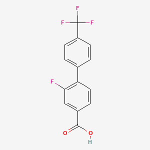 molecular formula C14H8F4O2 B567451 3-氟-4-(4-三氟甲基苯基)苯甲酸 CAS No. 1261849-23-3