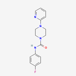 molecular formula C16H17FN4O B5674517 N-(4-fluorophenyl)-4-(pyridin-2-yl)piperazine-1-carboxamide 