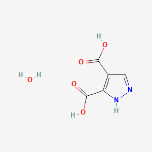 molecular formula C5H6N2O5 B567458 1H-pyrazole-4,5-dicarboxylic acid hydrate CAS No. 1221910-55-9