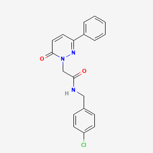 molecular formula C19H16ClN3O2 B5674676 N-(4-chlorobenzyl)-2-(6-oxo-3-phenylpyridazin-1(6H)-yl)acetamide 