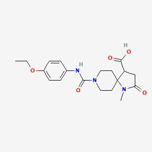 molecular formula C19H25N3O5 B5674841 8-{[(4-ethoxyphenyl)amino]carbonyl}-1-methyl-2-oxo-1,8-diazaspiro[4.5]decane-4-carboxylic acid 