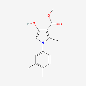 molecular formula C15H17NO3 B5674859 Methyl 1-(3,4-dimethylphenyl)-4-hydroxy-2-methylpyrrole-3-carboxylate 