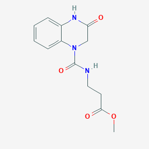 molecular formula C13H15N3O4 B5674898 methyl N-[(3-hydroxyquinoxalin-1(2H)-yl)carbonyl]-beta-alaninate 