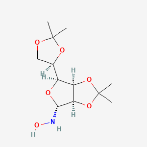 molecular formula C12H21NO6 B567506 N-[(3aR,4R,6S,6aR)-6-[(4R)-2,2-dimethyl-1,3-dioxolan-4-yl]-2,2-dimethyl-3a,4,6,6a-tetrahydrofuro[3,4-d][1,3]dioxol-4-yl]hydroxylamine CAS No. 1226812-52-7