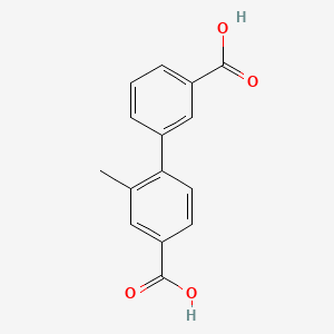 molecular formula C15H12O4 B567508 4-(3-Carboxyphenyl)-3-methylbenzoic acid CAS No. 1261910-15-9