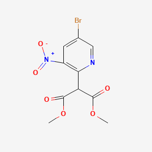 molecular formula C10H9BrN2O6 B567510 Dimethyl 2-(5-bromo-3-nitropyridin-2-YL)malonate CAS No. 1245563-09-0