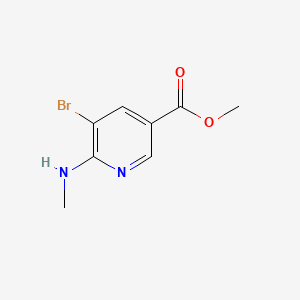 molecular formula C8H9BrN2O2 B567511 Methyl 5-bromo-6-(methylamino)pyridine-3-carboxylate CAS No. 1244016-90-7