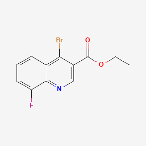 molecular formula C12H9BrFNO2 B567514 Ethyl 4-bromo-8-fluoroquinoline-3-carboxylate CAS No. 1242260-92-9