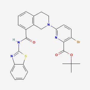 molecular formula C27H25BrN4O3S B567516 tert-Butyl 6-(8-(benzo[d]thiazol-2-ylcarbamoyl)-3,4-dihydroisoquinolin-2(1H)-yl)-3-bromopicolinate CAS No. 1235036-16-4