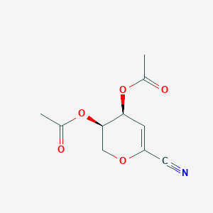 molecular formula C10H11NO5 B056754 4,5-Di-O-acetyl-2,6-anhydro-3-deoxy-D-erythro-hex-2-enononitrile CAS No. 120085-65-6