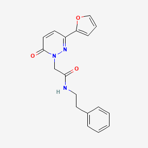 molecular formula C18H17N3O3 B5675462 2-[3-(2-furyl)-6-oxo-1(6H)-pyridazinyl]-N-phenethylacetamide 