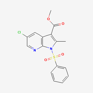 1-Benzenesulfonyl-5-chloro-2-methyl-1H-pyrrolo[2,3-b]pyridine-3-carboxylic acid methyl ester